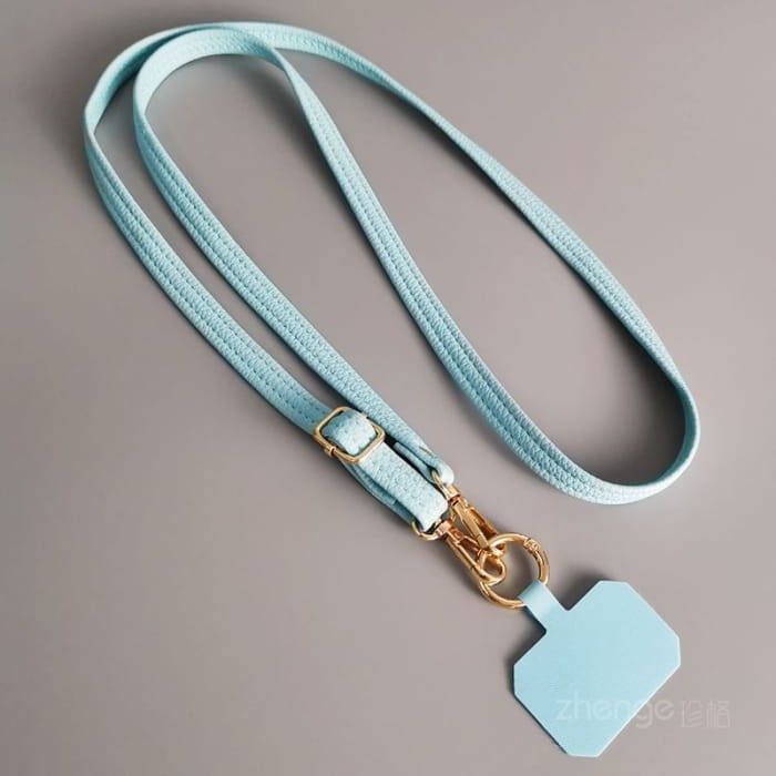 Plain Faux Leather Phone Lanyard - Accessories