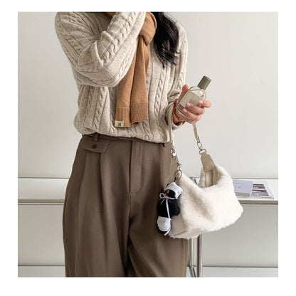 Plain Fleece Shoulder Bag