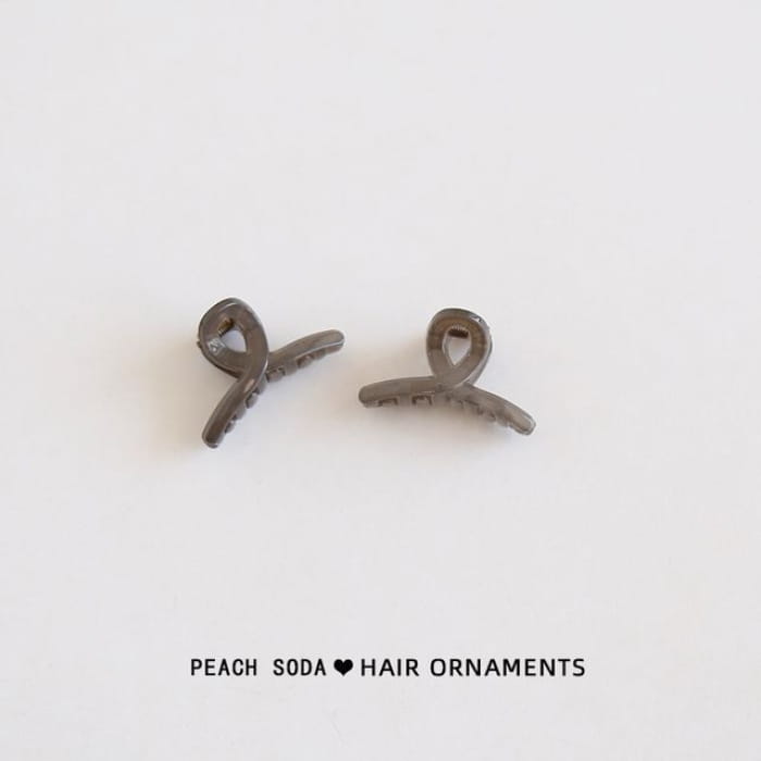 Plain Hair Claw Set - of 2 - Gray / One Size