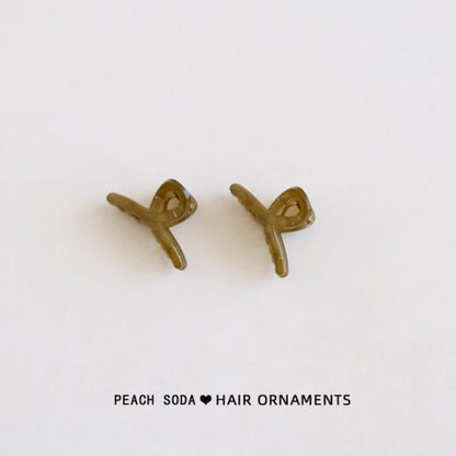 Plain Hair Claw Set - of 2 - Green / One Size