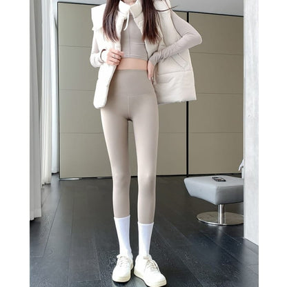 Plain High Rise Sheath Leggings