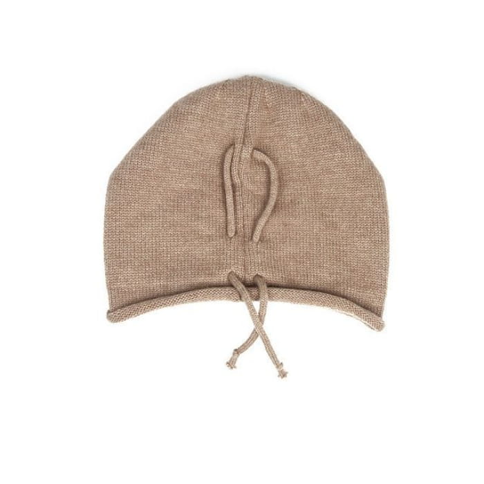 Plain Knit Slouchy Beanie - Coffee / M - Hats