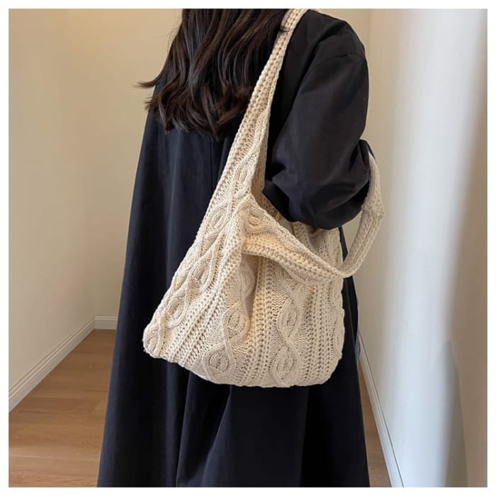 Plain Knit Tote Bag