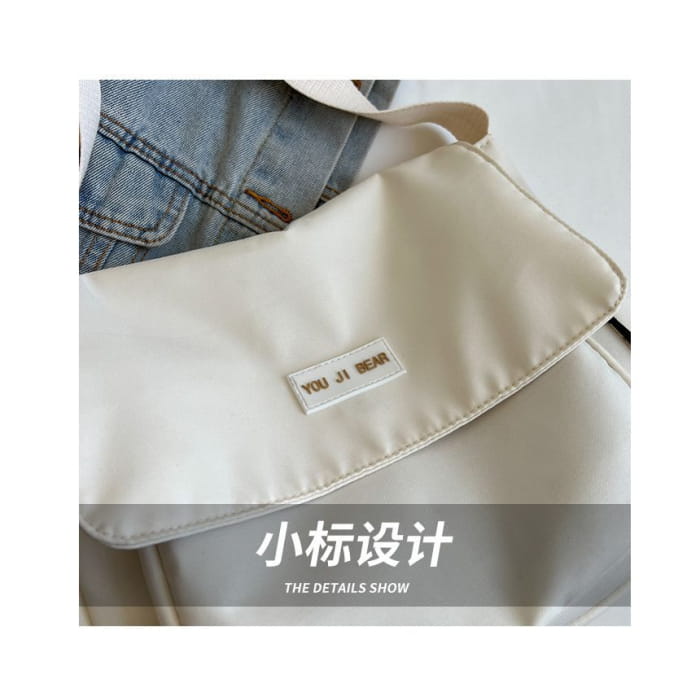 Plain Label Applique Flap Crossbody Bag