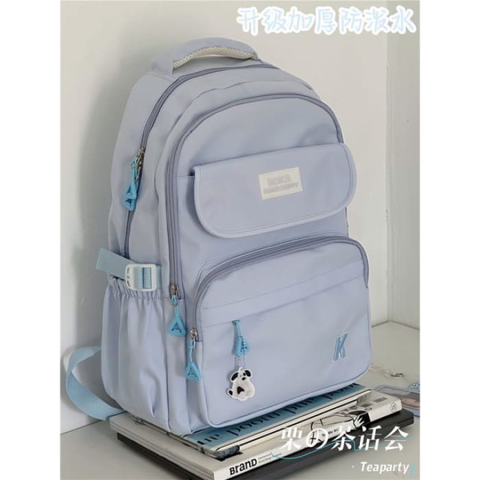 Plain Lettering Logo Buckled Backpack - Without Bag Charm