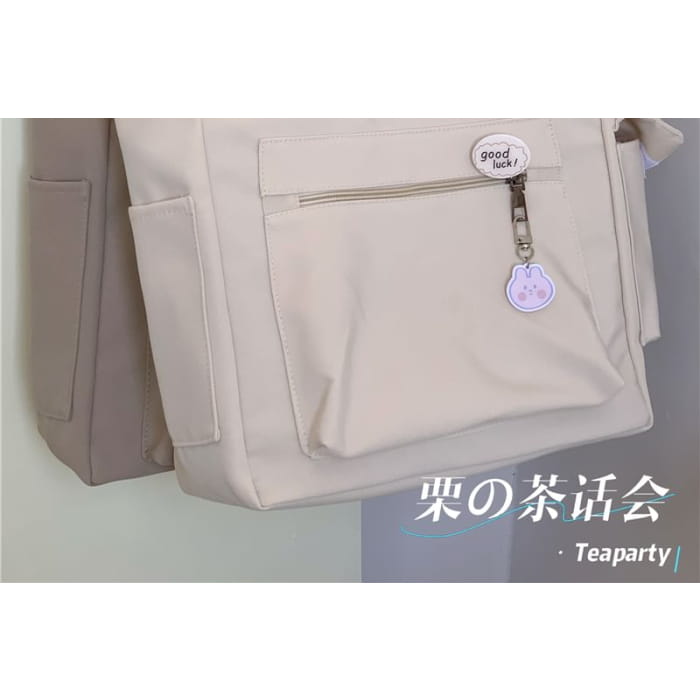 Plain Multi-Pocket Tote Bag