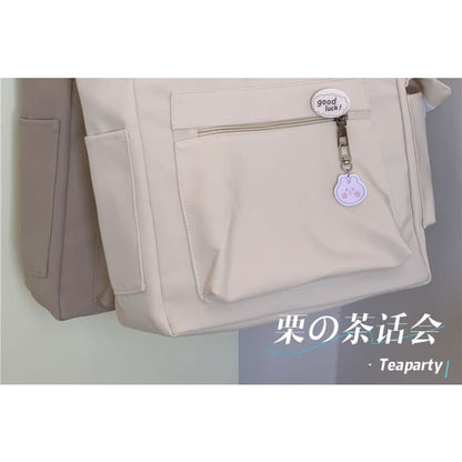 Plain Multi-Pocket Tote Bag