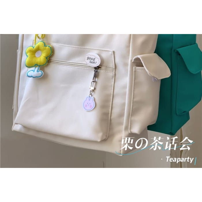 Plain Multi-Pocket Tote Bag