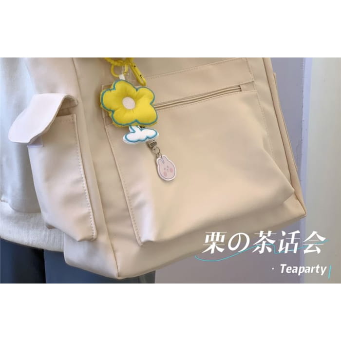 Plain Multi-Pocket Tote Bag