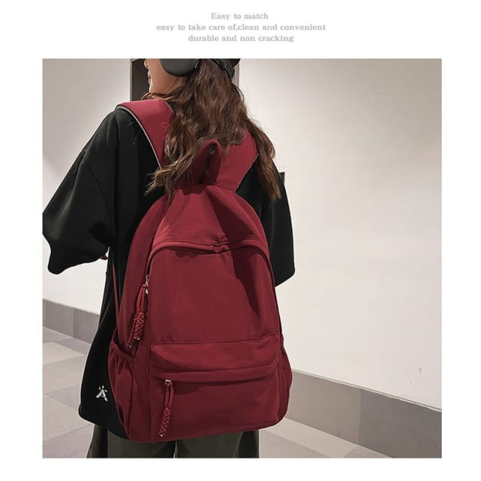 Plain Nylon Backpack