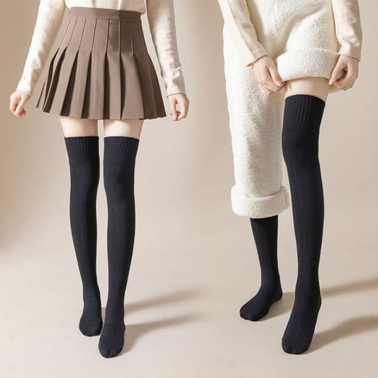 Plain Over the Knee Socks Set