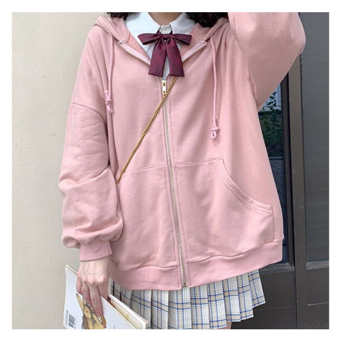 Plain Oversized Zip Hoodie (Various Designs)