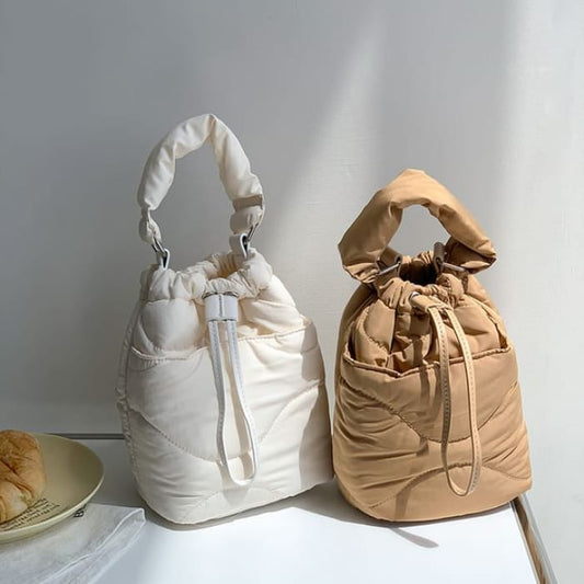 Plain Padded Drawstring Bucket BAg