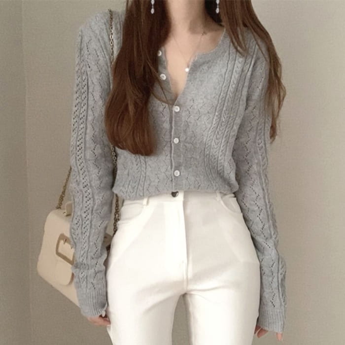 Plain Patterened Cardigan