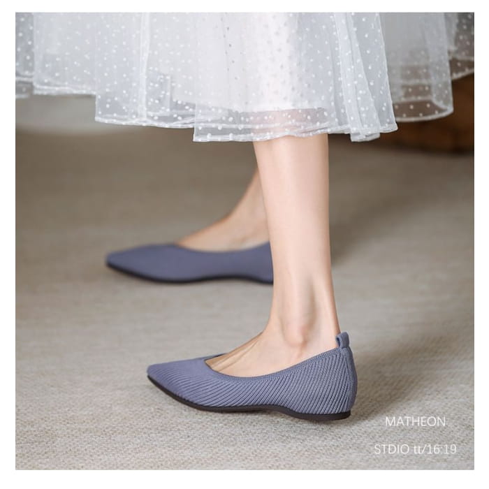 Plain Pointed Fabric Flats