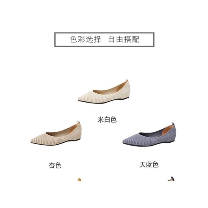 Plain Pointed Fabric Flats