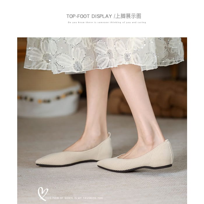 Plain Pointed Fabric Flats