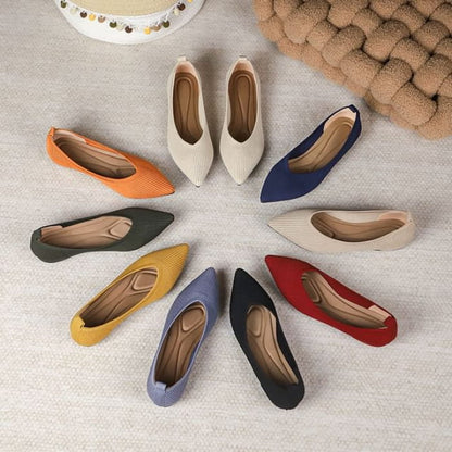 Plain Pointed Fabric Flats