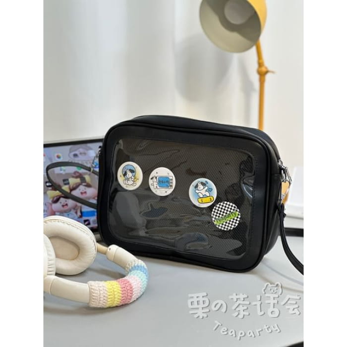 Plain PVC Panel Crossbody Bag / Charm / Coin Purse / Set