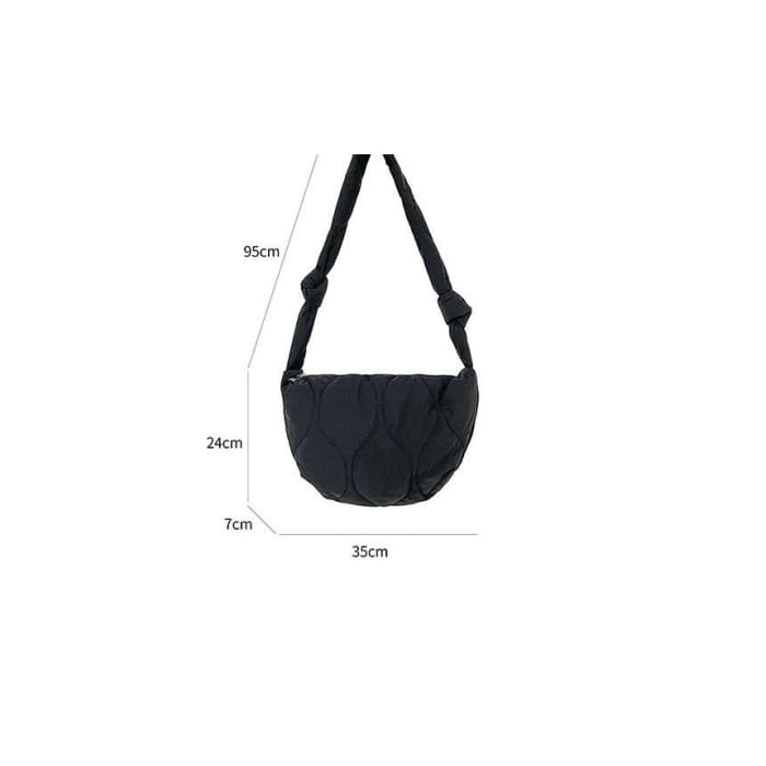 Plain Quilted Zip Crossbody Bag