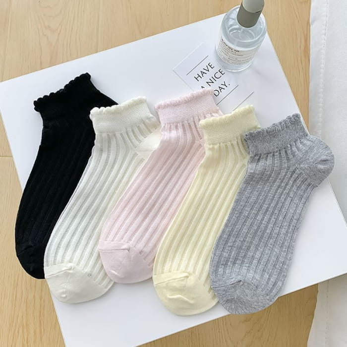 Plain Ribbed Sheer Ankle Socks