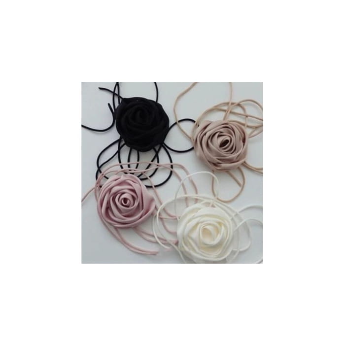 Plain Rose Choker - Beige / One Size