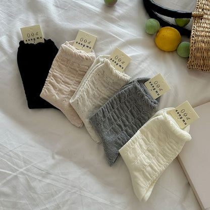 Plain Ruched Socks