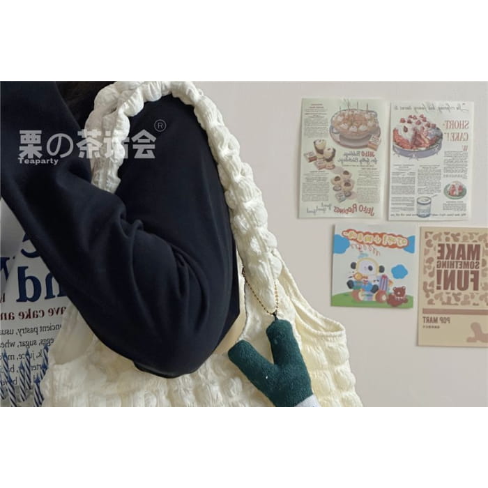 Plain Shirred Tote Bag / Charm / Set - Backpacks