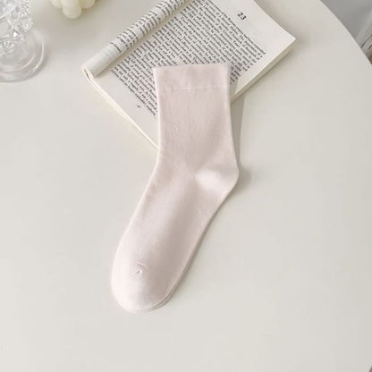 Plain Short Socks - Light Pink / One Size