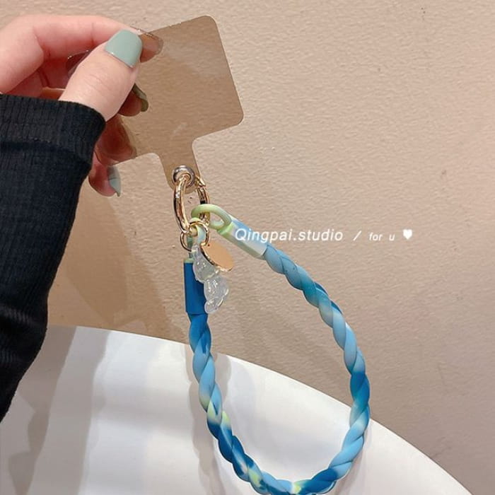 Plain Silicone Mobile Phone Hanging Decoration - Dark Blue