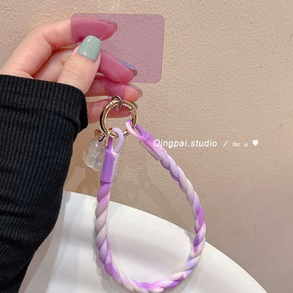 Plain Silicone Mobile Phone Hanging Decoration - Purple &