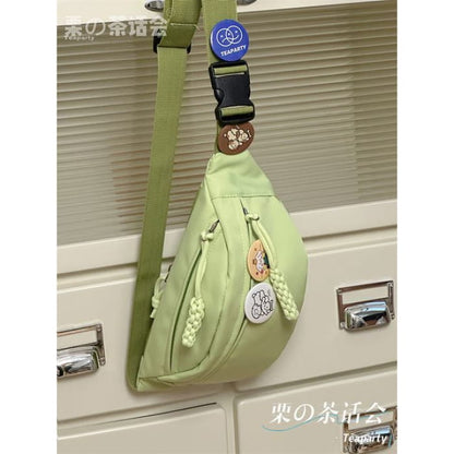 Plain Sling Bag / Badge / Charm / Set - Green / One Size