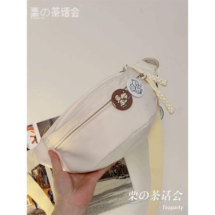 Plain Sling Bag / Badge / Charm / Set - Off-White