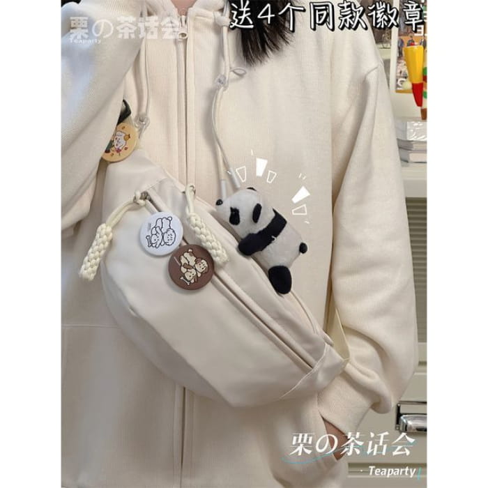 Plain Sling Bag / Badge / Charm / Set - With Panda