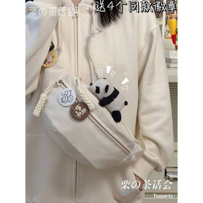 Plain Sling Bag / Badge / Charm / Set - With Panda