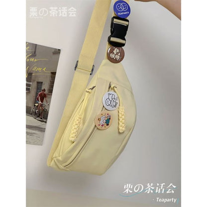 Plain Sling Bag / Badge / Charm / Set - Yellow / One Size