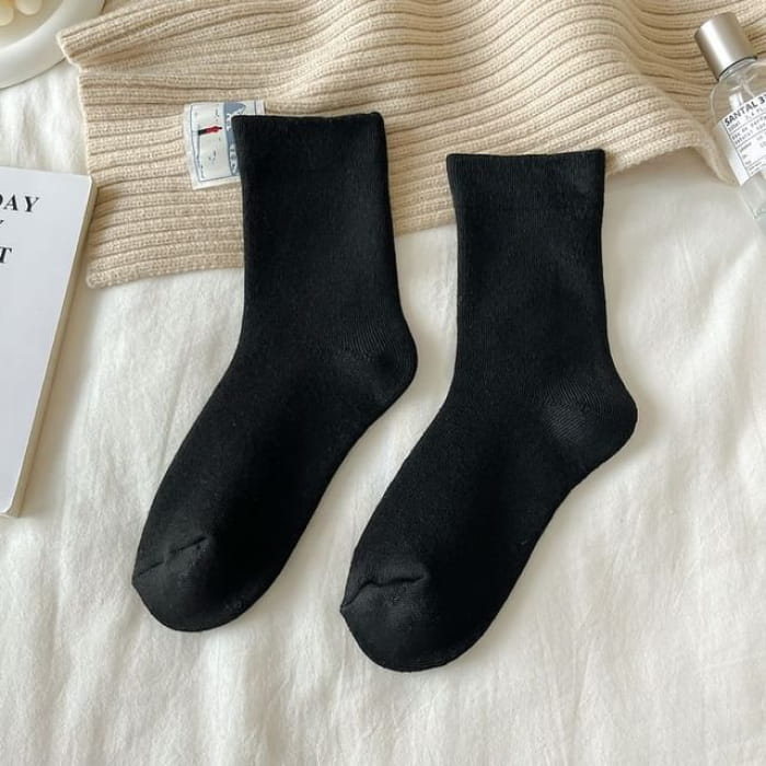 Plain Socks - Black / One Size