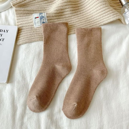 Plain Socks - Dark Khaki / One Size