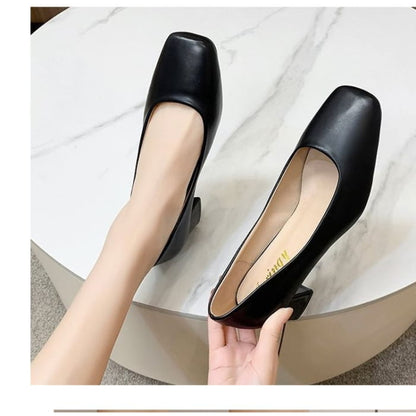 Plain Square Toe Pumps