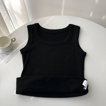 Plain Tank Top - Black / One Size