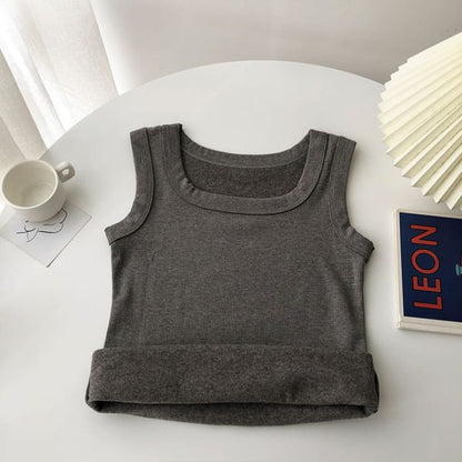 Plain Tank Top - Gray / One Size