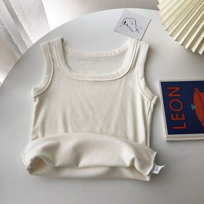 Plain Tank Top - White / One Size