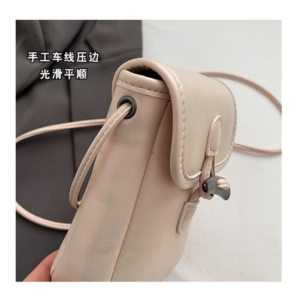 Plain Toggle Faux Leather Mobile Phone Crossbody Bag