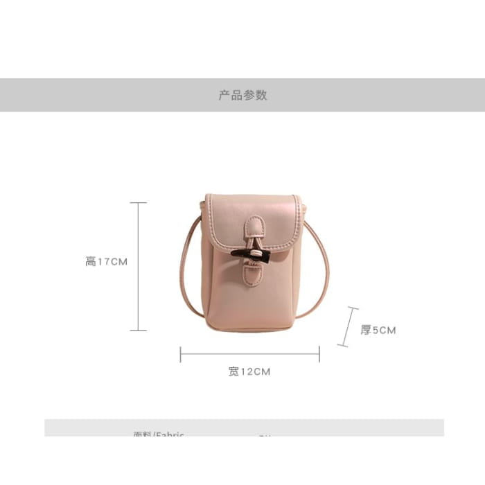 Plain Toggle Faux Leather Mobile Phone Crossbody Bag