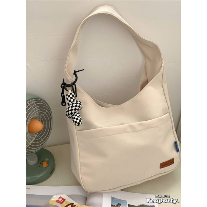 Plain Tote Bag / Patterned Waterproof - With Knotted Charm