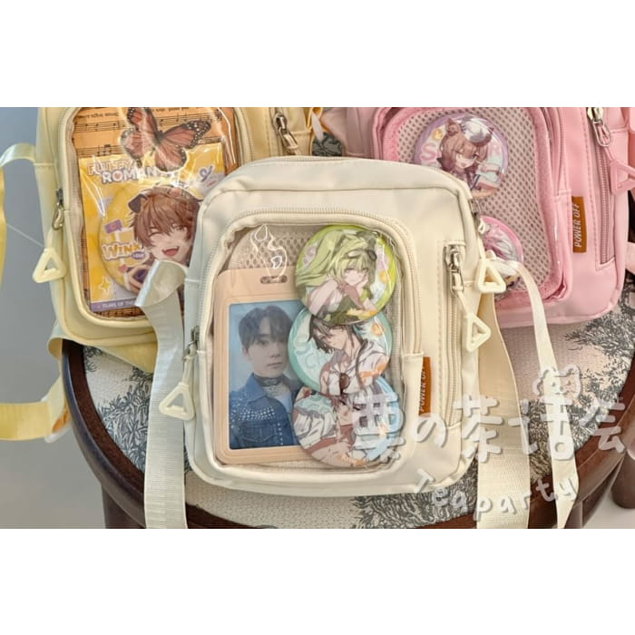 Plain Transparent Panel Crossbody Bag