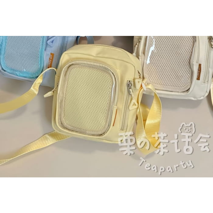 Plain Transparent Panel Crossbody Bag