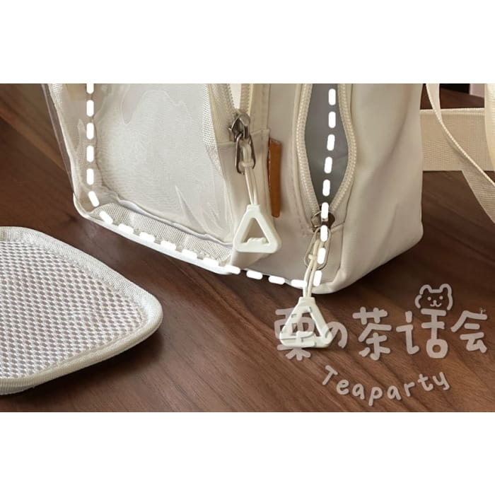 Plain Transparent Panel Crossbody Bag