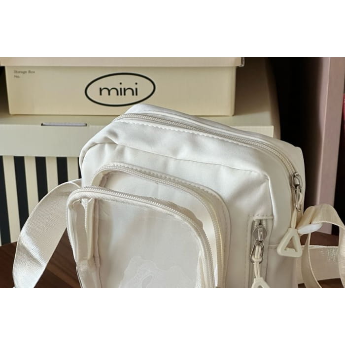 Plain Transparent Panel Crossbody Bag