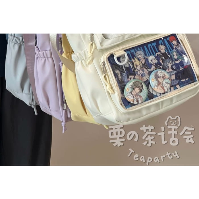 Plain Transparent Panel Crossbody Tote Bag